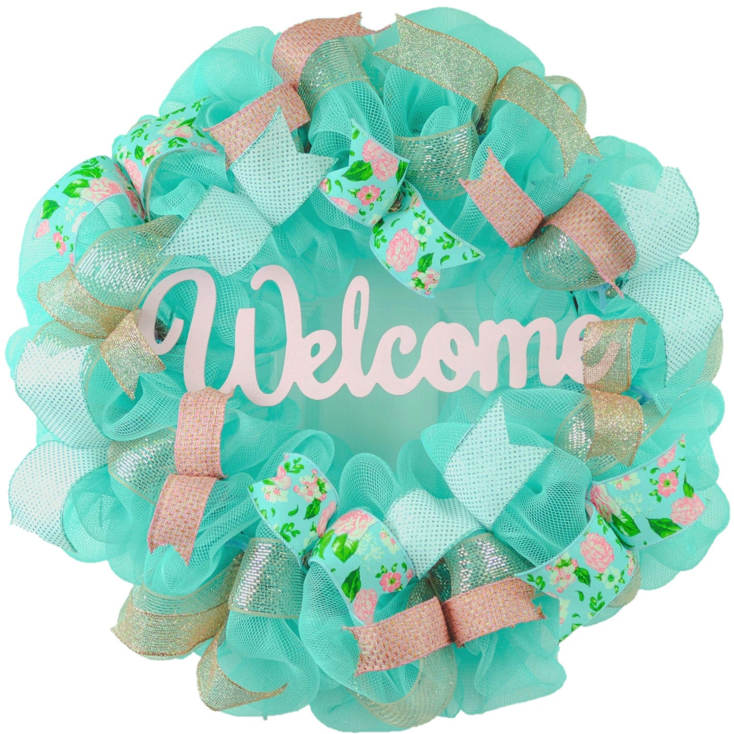 Welcome Summer Wreath - Gift for Her - Everyday Floral Spring Decor - Pink Door Wreaths